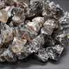 Raw Hand Polished Natural Smoky Quartz Semi-precious Gemstone Nugget Beads - approx 8mm - 10mm x 12mm - 15mm - approx 15" strand