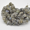 Raw Hand Polished Natural Labradorite Semi-precious Gemstone Nugget Beads - approx 8mm - 10mm x 12mm - 15mm - approx 15" strand