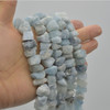 Raw Hand Polished Natural Aquamarine Semi-precious Gemstone Nugget Beads - approx 8mm - 10mm x 12mm - 15mm - approx 15" strand