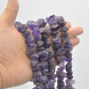 Raw Hand Polished Natural Amethyst Semi-precious Gemstone Nugget Beads - approx 8mm - 10mm x 12mm - 15mm - approx 15" strand