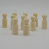 Natural Plain Wood Peg Doll Male Figures - 20 Count - 53mm