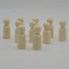 Natural Plain Wood Peg Doll Male Figures - 100 Count - 53mm