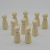 Natural Plain Wood Peg Doll Female Figures - 100 Count - 65mm