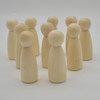 Natural Plain Wood Peg Doll Female Figures - 10 Count - 75mm