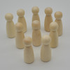 Natural Plain Wood Peg Doll Female Figures - 10 Count - 75mm