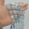 High Quality Grade A Natural Aquamarine Semi-precious Gemstone Faceted Rectangle Beads - 18 - 20mm x 13 - 15mm - 15" strand