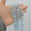 Raw Natural Aquamarine Semi-precious Gemstone Chips / Nugget Beads - approx 10mm - 20mm - approx 15" strand