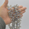 Raw Hand Polished Natural Labradorite Semi-precious Gemstone Chip, Nugget Beads - approx 13mm - 20mm x 5mm - 7mm - 15" strand