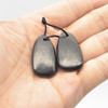 Natural Shungite teardrop Shaped Semi-precious Gemstone Earrings / Pendants - Approx  3.1cm x 1.8cm - 1  pair