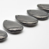 Natural Shungite Teardrop Shaped Semi-precious Gemstone Pendant - Approx  3cm x 2cm - 1  count