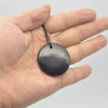 Natural Shungite Coin / Disc Shaped Semi-precious Gemstone Pendant - Approx  35mm x 0.5mm - 1  count