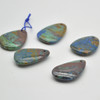 Natural Azurite Malachite Teardrop Semi-precious Gemstone Pendant - approx 2.5cm - 3.5cm - 1 Count