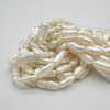 High Quality Grade A Natural Freshwater White Biwa Souffle Pearl Beads - approx 20mm - 25mm x 8mm - 9mm - 14" strand