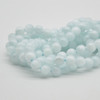 High Quality Grade A Natural Light Blue Moonstone Semi-precious Gemstone Round Beads - 6mm - approx 15" strand