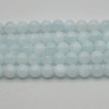 High Quality Grade A Natural Light Blue Moonstone Semi-precious Gemstone Round Beads - 6mm - approx 15" strand