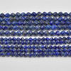 High Quality Grade A Natural Lapis Lazuli Semi-Precious Gemstone Star Cut Faceted Round Beads - 6mm, 8mm sizes - 15" long
