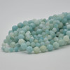 High Quality Grade A Natural Chinese Amazonite Semi-Precious Gemstone Star Cut  Faceted Round Beads - 6mm, 8mm sizes - 15" long