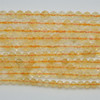 High Quality Grade A Heat Treated Citrine Semi-Precious Gemstone Star Cut Faceted Round Beads - 6mm, 8mm sizes - 15" long