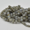 High Quality Grade A Natural Labradorite Semi-Precious Gemstone Star Cut Faceted Round Beads - 6mm, 8mm sizes - 15" long