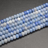 High Quality Grade A Natural Blue Aventurine Semi-Precious Gemstone FACETED Rondelle Beads - 6mm, 8mm sizes - 15" long