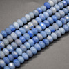 High Quality Grade A Natural Blue Aventurine Semi-Precious Gemstone FACETED Rondelle Beads - 6mm, 8mm sizes - 15" long