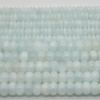 High Quality Grade A Natural Light Blue Moonstone Semi-Precious Gemstone Rondelle Beads - 6mm, 8mm sizes - 15" long