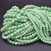 High Quality Grade A Natural Dark Green Angelite Semi-Precious Gemstone Round Beads - 4mm, 6mm, 8mm, 10mm sizes - 15" long