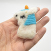 100% Wool Felt Unicorn Heads - 4 Count - Blue - 5.5cm x 4cm x 1.5cm