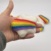 100% Wool Felt Cloud - Ivory - Rainbow Colour Stripe - 2 count - 9cm x 7cm - 8cm