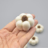 100% Wool Felt Pumpkins - 5 Count - Ivory - 4cm x  2cm - 2.5cm