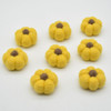 100% Wool Felt Pumpkins - 5 Count - Mustard Yellow - 4cm x  2cm - 2.5cm