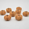 100% Wool Felt Pumpkins - 5 Count - Persian Orange - 4cm x  2cm - 2.5cm