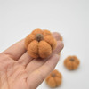 100% Wool Felt Pumpkins - 5 Count - Persian Orange - 4cm x  2cm - 2.5cm