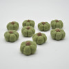 100% Wool Felt Pumpkins - 5 Count - Dark Olive Green - 4cm x  2cm - 2.5cm