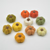 100% Wool Felt Pumpkins - 10 Count - Assorted Colours - 4cm x  2cm - 2.5cm