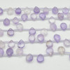 10 High Quality Grade A Natural Light Amethyst Semi Precious Gemstone FACETED Teardrop Pendant Beads - 12mm x 8mm