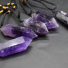 Natural Uruguay Amethyst Semi-precious Gemstone Double Terminated Point Pendant - 1 Count - 4cm - 5cm