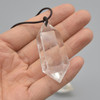 Natural Clear Quartz Semi-precious Gemstone Double Terminated Point Pendant - 1 Count - 4cm - 5cm