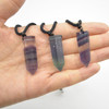 Natural Rainbow Fluorite Semi-precious Gemstone Point Pendant - 3.5cm - 4cm - 1 Count