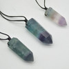 Natural Rainbow Fluorite Semi-precious Gemstone Point Pendant - 3.5cm - 4.5cm - 1 Count