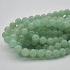 Large Hole Beads - Natural Green Aventurine Semi-precious Gemstone Round Beads - 8mm - 15" strand