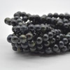 Large Hole (2mm) Beads - Natural Blue Tiger Eye Semi-precious Gemstone Round Beads - 8mm - 15" strand