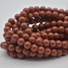 Large Hole (2mm) Beads - Natural Red Jasper Semi-precious Gemstone Round Beads - 8mm - 15" strand