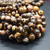 High Quality Grade A Natural Dark Autumn Jasper Semi-Precious Gemstone Round Beads - 6mm, 8mm, 10mm sizes - 15" long