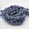 Grade A Natural Kyanite Semi-precious Gemstone Double Tip FACETED Round Beads - 5mm x 6mm - 15" strand