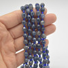 Grade A Natural Kyanite Semi-precious Gemstone Double Tip FACETED Round Beads - 5mm x 6mm - 15" strand