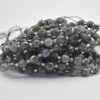 Grade A Natural Labradorite Semi-precious Gemstone Double Tip FACETED Round Beads - 5mm x 6mm - 15" strand