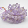 Grade A Natural Clear Amethyst Semi-precious Gemstone Double Tip FACETED Round Beads - 5mm x 6mm - 15" strand