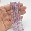 Grade A Natural Clear Amethyst Semi-precious Gemstone Double Tip FACETED Round Beads - 5mm x 6mm - 15" strand