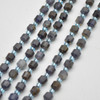 Grade A Natural Iolite Semi-precious Gemstone Double Tip FACETED Round Beads - 5mm x 6mm - 15" strand